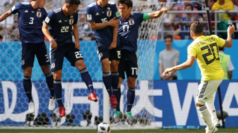 El gran tiro libre de Juan Quintero ante Japón (Foto: Getty)
