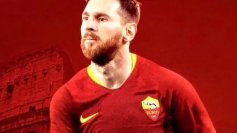 La cuenta de la Roma subió una foto de Lionel Messi con la camiseta del club