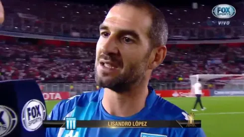 Foto de Lisandro López, jugador de Racing.
