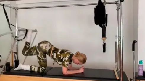 Daniela, en plena gimnasia.
