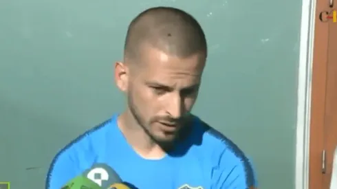 Dario Benedetto dialogando con la prensa.
