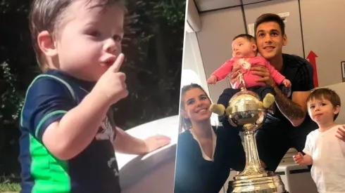 Martínez Quarta junto a su familia y la Copa.
