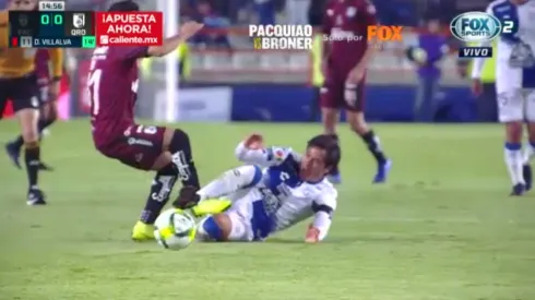 Villalva vio la roja por una entrada fuerte.