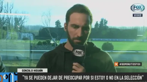 Foto de Higuaín en la entrevista.
