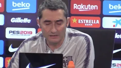 Ernesto Valverde en conferencia de prensa.
