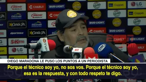 Foto de Diego Maradona, entrenador de Dorados.
