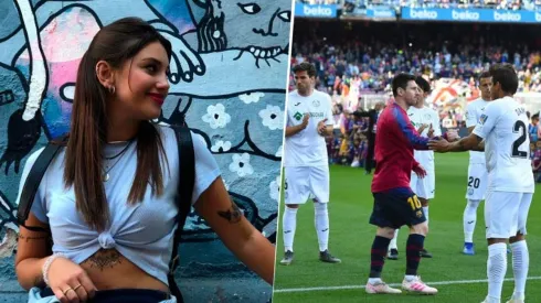 La novia de Centurión fue a ver al Barcelona de Messi y metió fotito en el Camp Nou