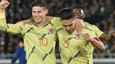 James Rodríguez y Radamel Falcao, jugadores de la Selección Colombia.
