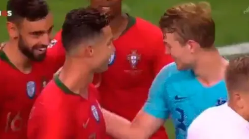 El cruce entre De Ligt y Cristiano Ronaldo.
