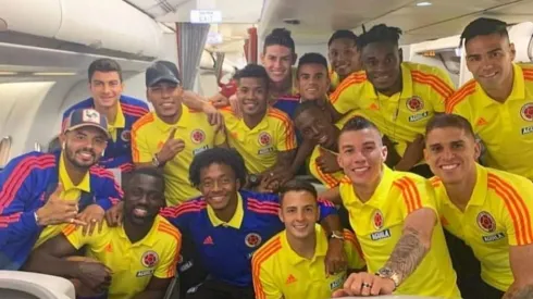 Foto de los futbolistas de la Selección Colombia.
