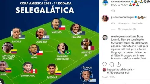 La selegaláctica coincide parcialmente con el once de la Conmebol.
