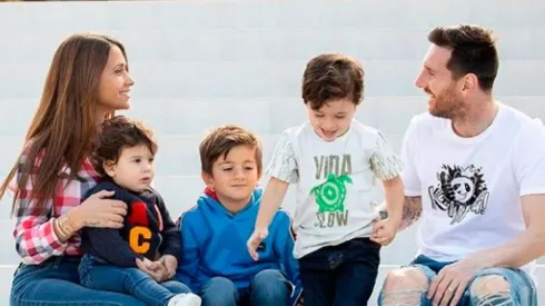 Messi junto a su familia.
