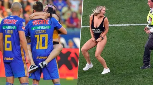 ¡Como en la Champions! Una mujer invadió la cancha en América - Tigres