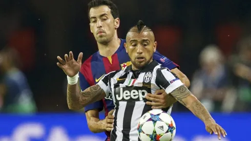 Arturo Vidal en un partido contra Barcelona.
