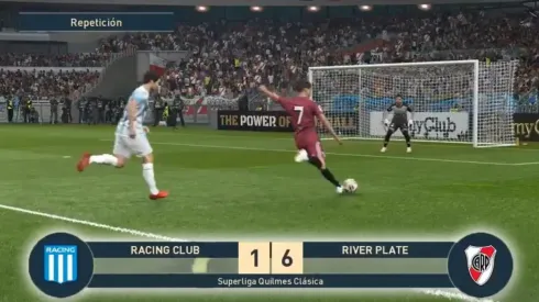 Hasta en la play: River imitó en el PES los 6 goles que se comió Racing