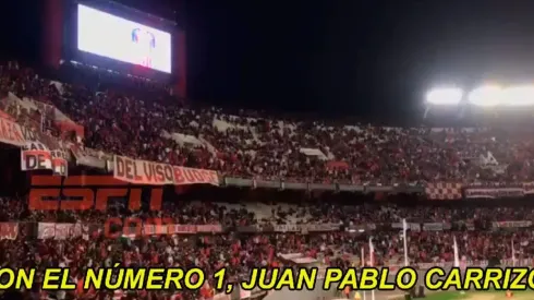 Video: así reaccionó la hinchada de River cuando la voz del estadio nombró a Carrizo