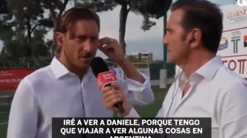 Lo confirmó: Totti vendrá a la Argentina para ver a De Rossi y "hacer unas cosas"