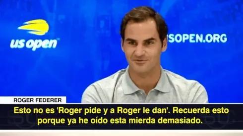 Roger Federer en conferencia de prensa.
