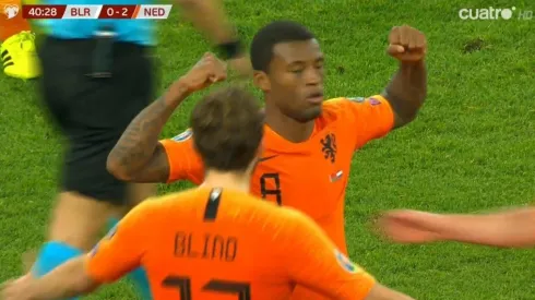 Gol y golazo de Súper Wijnaldum para el triunfo de Holanda ante Bielorrusia