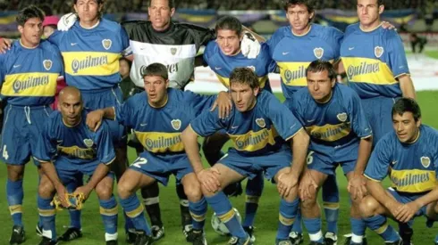 El equipo de Boca en la final contra Real Madrid.
