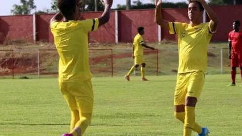 El festejo de los jugadores ecuatorianos.
