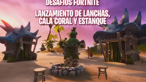 Visita un lanzamiento de Lanchas, Cala Coral y Estanque de Pescados en los Desafíos de Fortnite