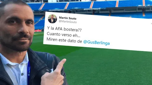 Souto tiró un dato en Twitter y se calentó: "¿La AFA bostera? Cuánto verso eh..."