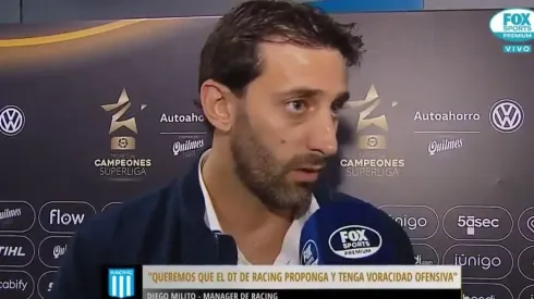 Milito confirmó que faltan detalles para que Racing tenga nuevo entrenador