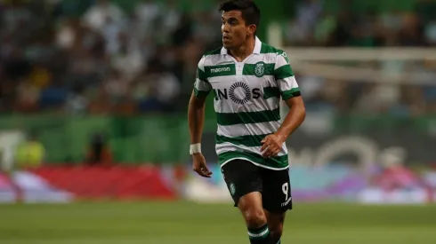 Marcos Acuña con la camiseta de Sporting de Lisboa.
