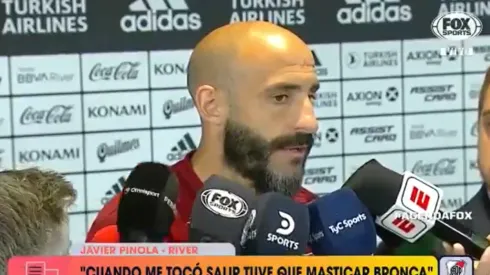 Pinola, sobre sus partidos sin jugar: "Alguna cara de enojo iba a tener"