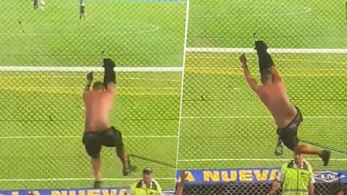 Video: se colgó en el alambrado y bailó al ritmo de la hinchada de Boca