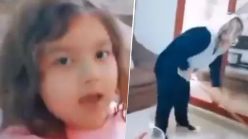 Video viral: esta nena grabó un Tik Tok diabólico mientras su mamá limpiaba la casa