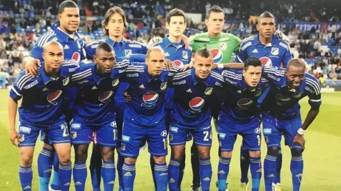 Millonarios en 2013 visitando al Real Madrid en el estadio Santiago Bernabéu.
