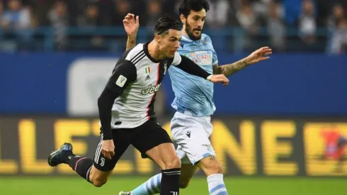 Cristiano Ronaldo enfrentando a Lazio.
