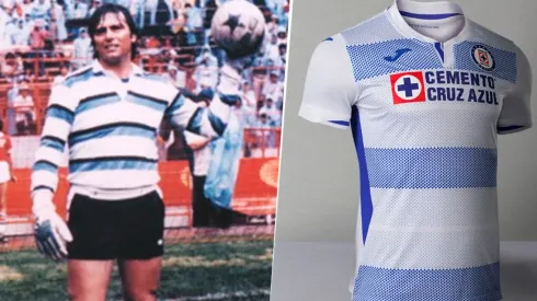 Cruz Azul presentó su playera de visitante para el Guard1anes 2020 con un diseño a rayas. (Cruz Azul)
