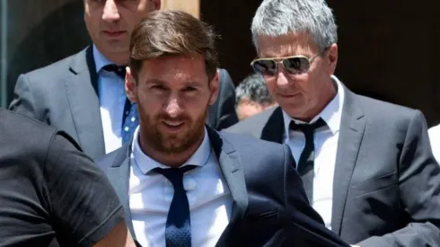 Lionel Messi junto a su padre Jorge.
