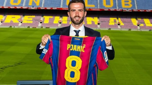 Foto de Miralem Pjanic, jugador de Barcelona.
