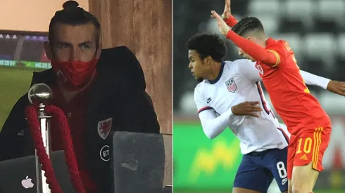 Gareth Bale viendo el amistoso entre Estados Unidos y Gales