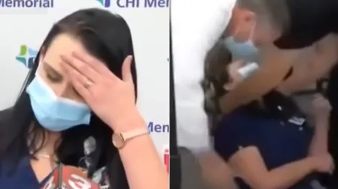 Tiffany Dover, la enfermera que se desmayó tras la vacuna de coronavirus (captura YouTube)