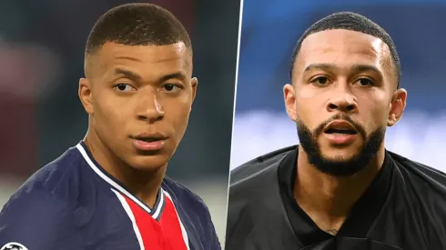 Kylian Mbappé y Memphis Depay los máximos anotadores de la Ligue 1 en la temporada 2020/21 (Fuente: Getty Images)
