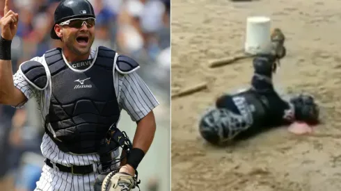 Francisco Cervelli denuncia un entrenamiento a un niño catcher (Foto: Getty y captura de pantalla)
