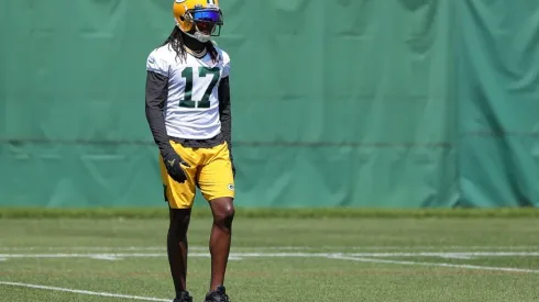 Davante Adams en los entrenamientos de Green Bay.