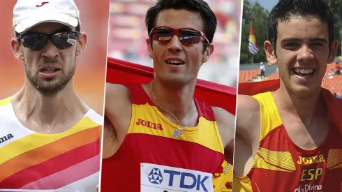 Álvaro Martín, Miguel Ángel López y Diego García, la representación española en los 20 km marcha (Fotos: Getty Images).
