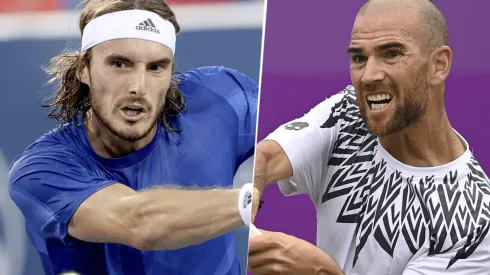 Stefanos Tsitsipas vs. Adrian Mannarino por el US Open (Foto: Getty Images).
