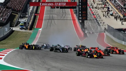 La postal de la recta principal con primera curva del Gran Premio de los Estados Unidos (Foto: Getty Images).
