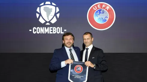 Alejandro Domínguez y Aleksander Ceferin.