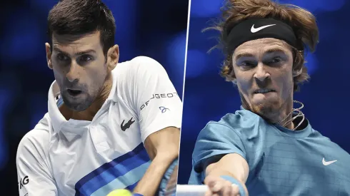 Novak Djokovic vs. Andrey Rublev por el ATP Finals (Foto: Getty Images).
