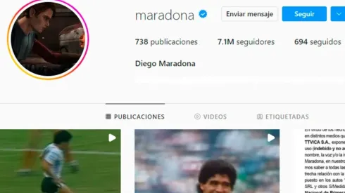 Hackearon la cuenta de Maradona.