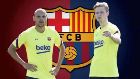 Frenkie De Jong y Martin Braithwaite en Barcelona.
