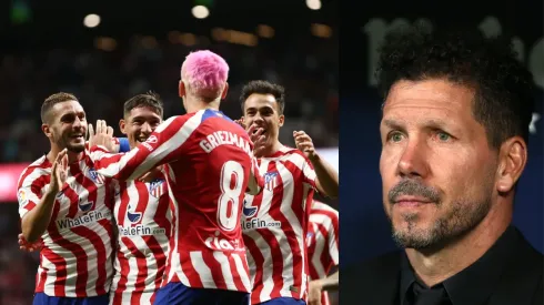 Diego Pablo Simeone y sus jugadores.
